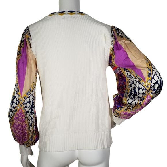 Fate Sweater | Medium | Boho Patchwork Sleeve Knit - Picture 4 of 7